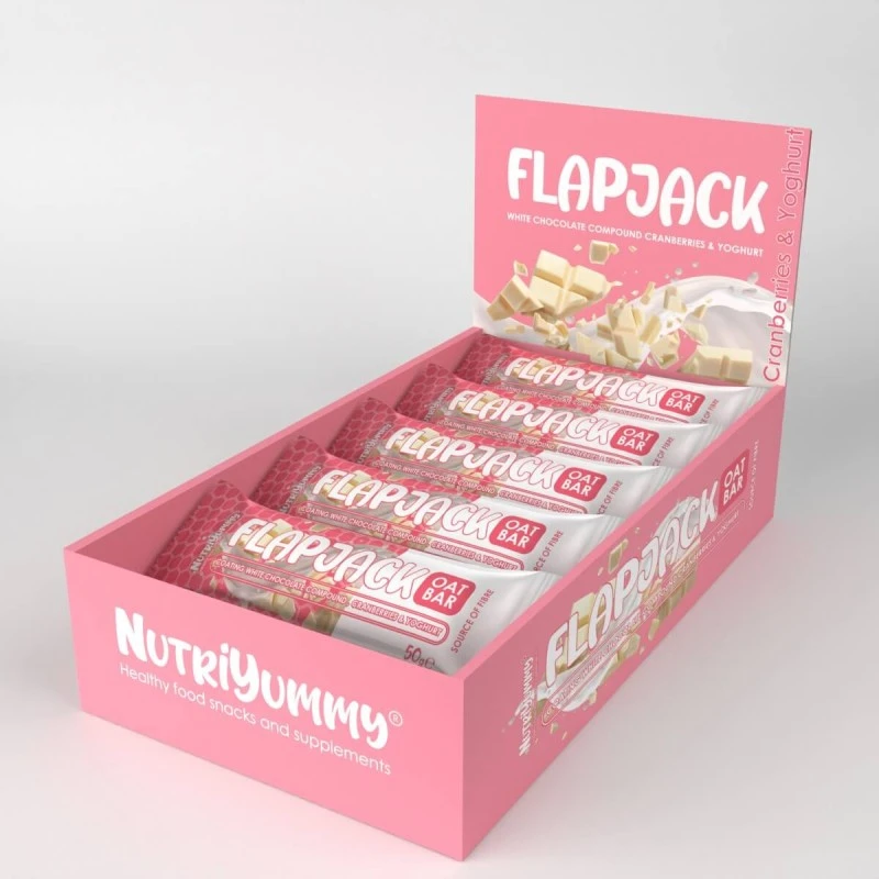 NUTRIYUMMY FLAPJACK CRANBERRIES & YOGURT WITH WHITE CHOCOLATE COATING 50G