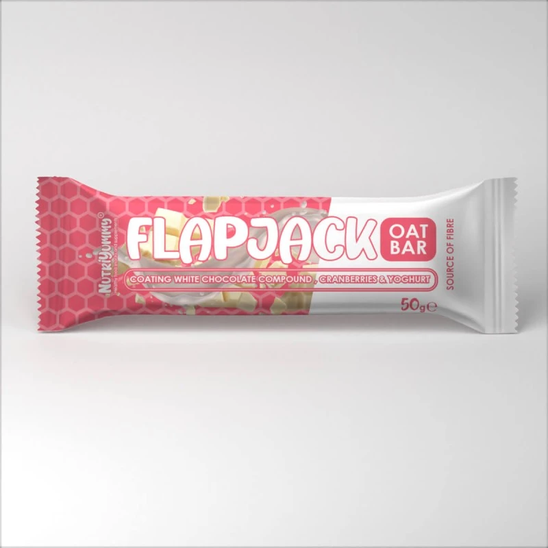 NUTRIYUMMY FLAPJACK CRANBERRIES & YOGURT WITH WHITE CHOCOLATE COATING 50G