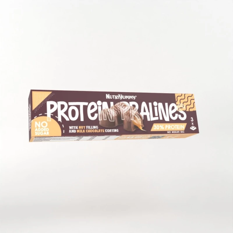 NUTRIYUMMY NO ADDED SUGAR PROTEIN PRALINES CHOCOLATE 50G