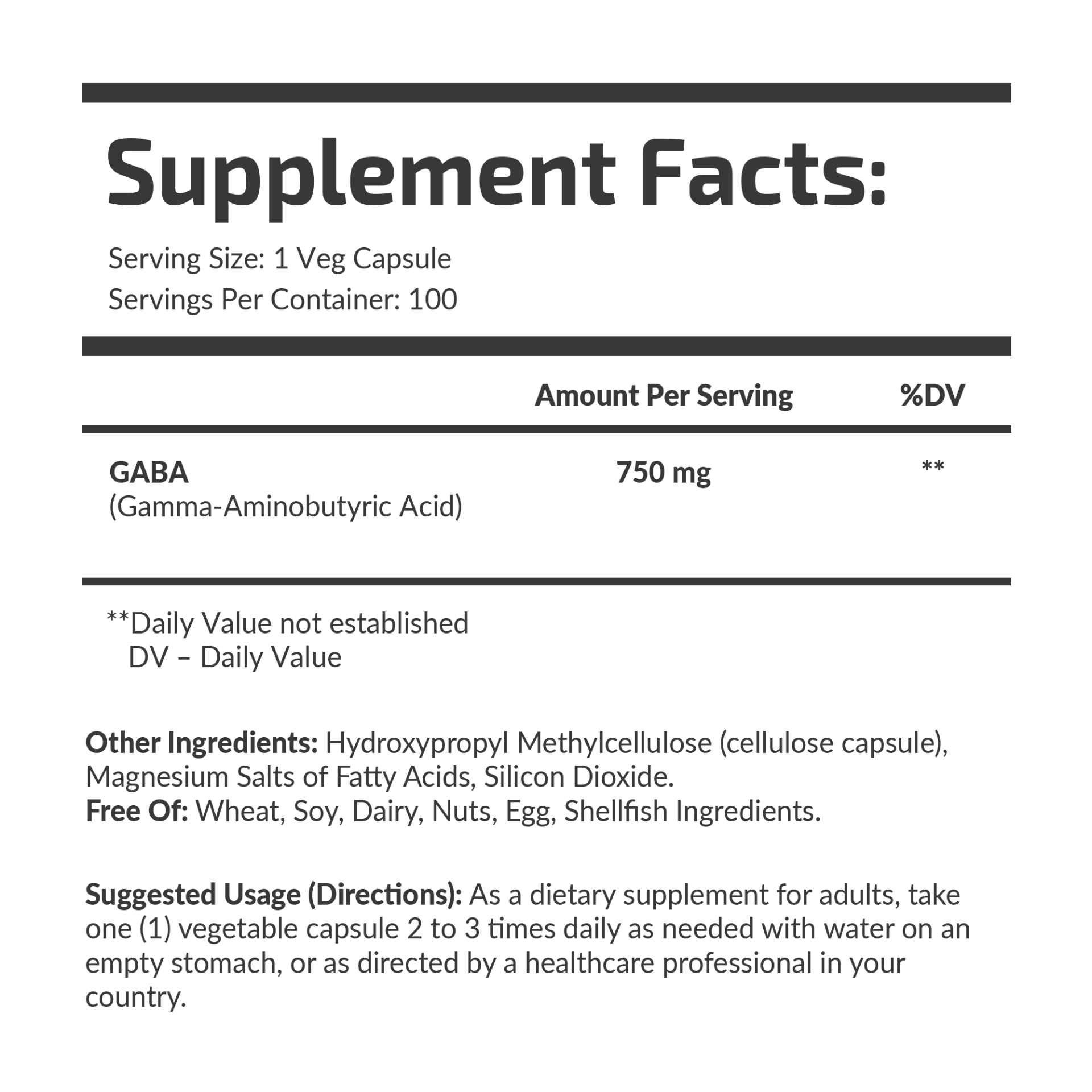 GABA 750 MG 100 VEG KAPS - Image 2