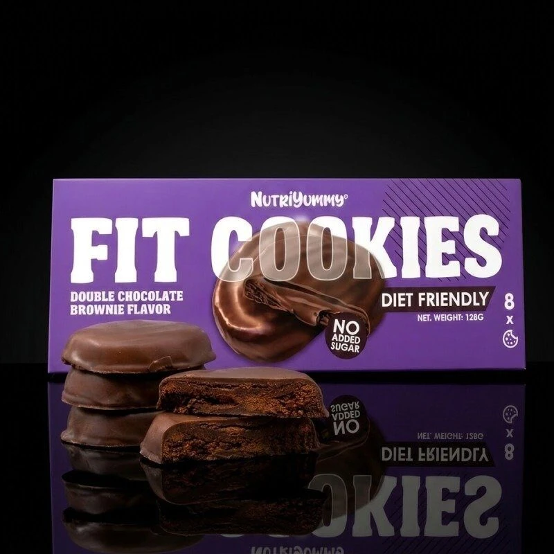 NUTRIYUMMY COOKIES BROWNIE DOUBLE CHOCOLATE 128G